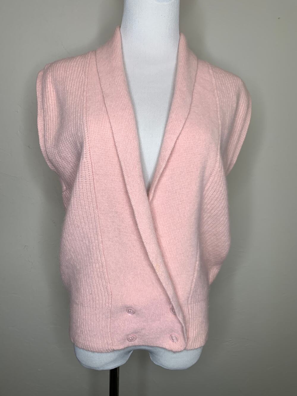 JH Collectibles Pink 90s Angora Wool Sweater Vest Sz Medium